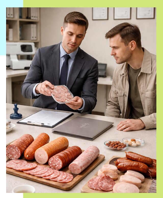 Сертификация колбасных изделий в Белореченске от 7608 р. | Алешин-Блч