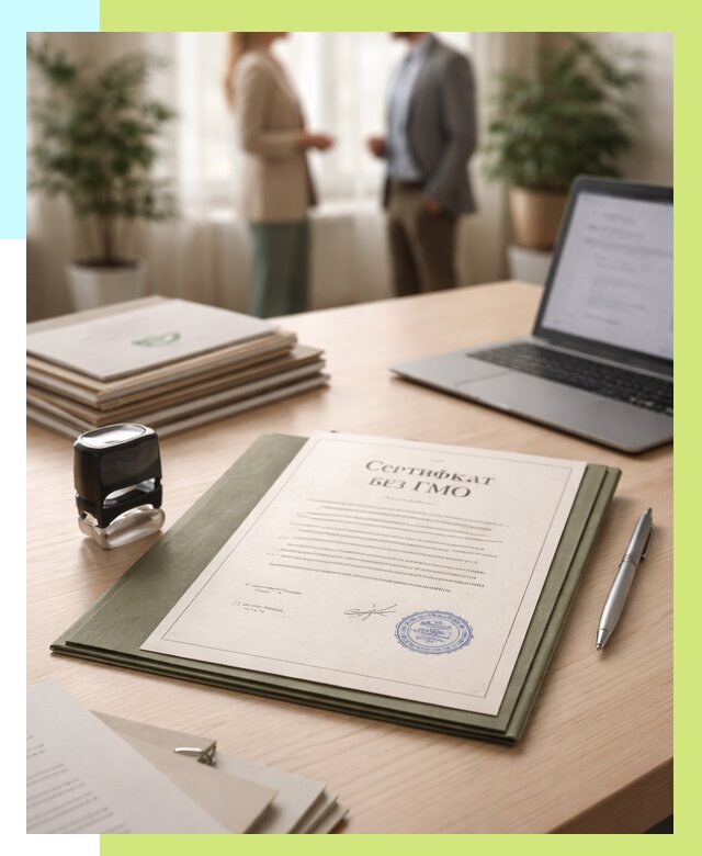 Сертификат без ГМО в Белореченске от 7608 р. оформить срочно Алешин-Блч